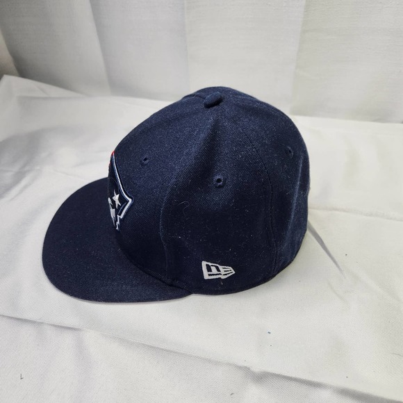 New Era Size 6 7/8 Mens NFL 59Fifty Fitted New England Patriots Hat Cap Black - Picture 2 of 9